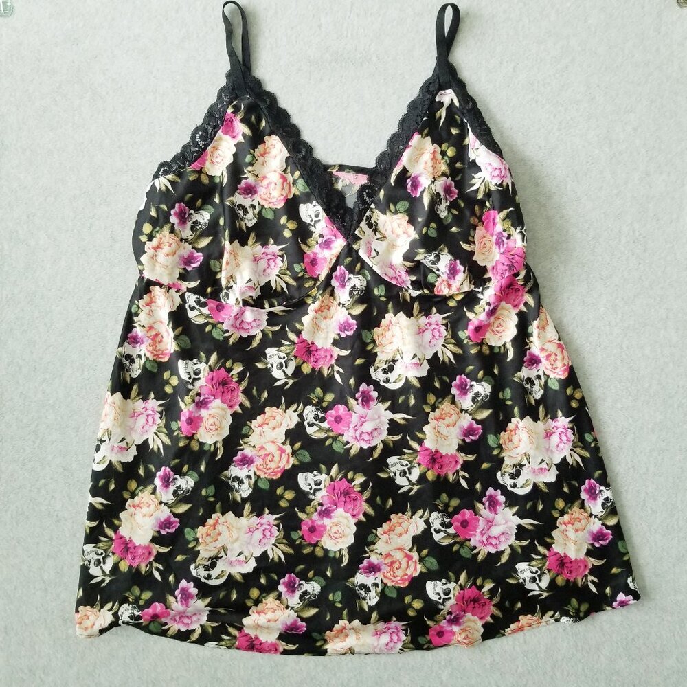 Torrid Satin Babydoll Y2K Lace Trim Floral Slip Dress Fairy Grunge Whimsigoth 2X - Picture 2 of 11
